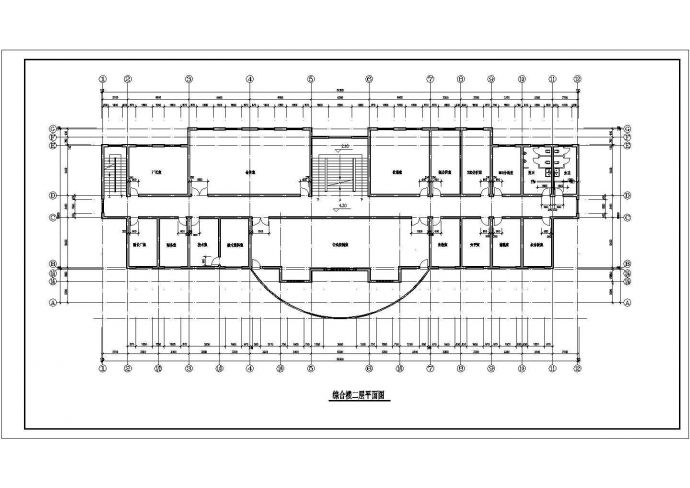 办公楼设计_【苏州】某气派办公楼CAD设计方案图(含综合楼顶层平面图)_图1