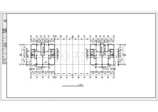 某商业广场建筑设计施工CAD图-图一
