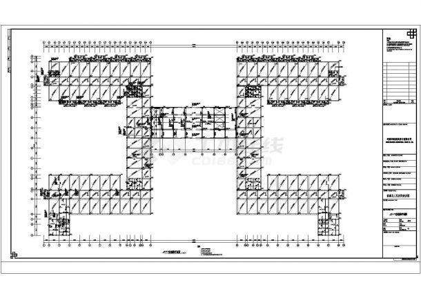 【浙江】某人民医院新区病房楼建筑施工套图(含柱配筋平面图)-图二