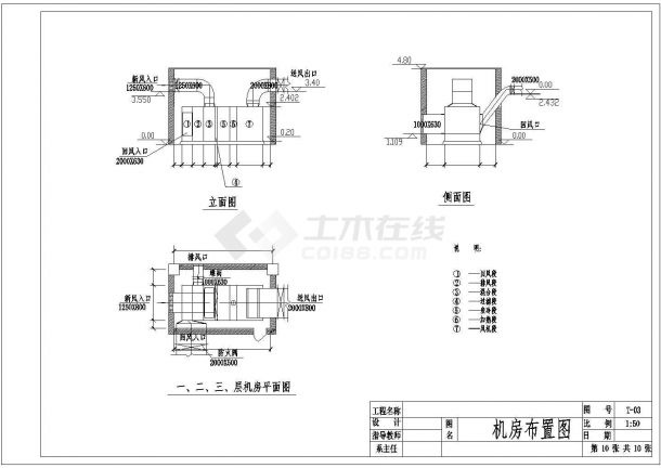 某河南多层商场空调制冷系统设计施工图-图一