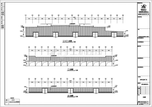 某石材公司单层单山五跨门式钢架厂房设计cad全套结构施工图（含设计说明，含建筑设计）-图一