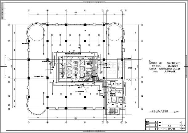 某17层住宅楼强电设计CAD施工图纸-图二