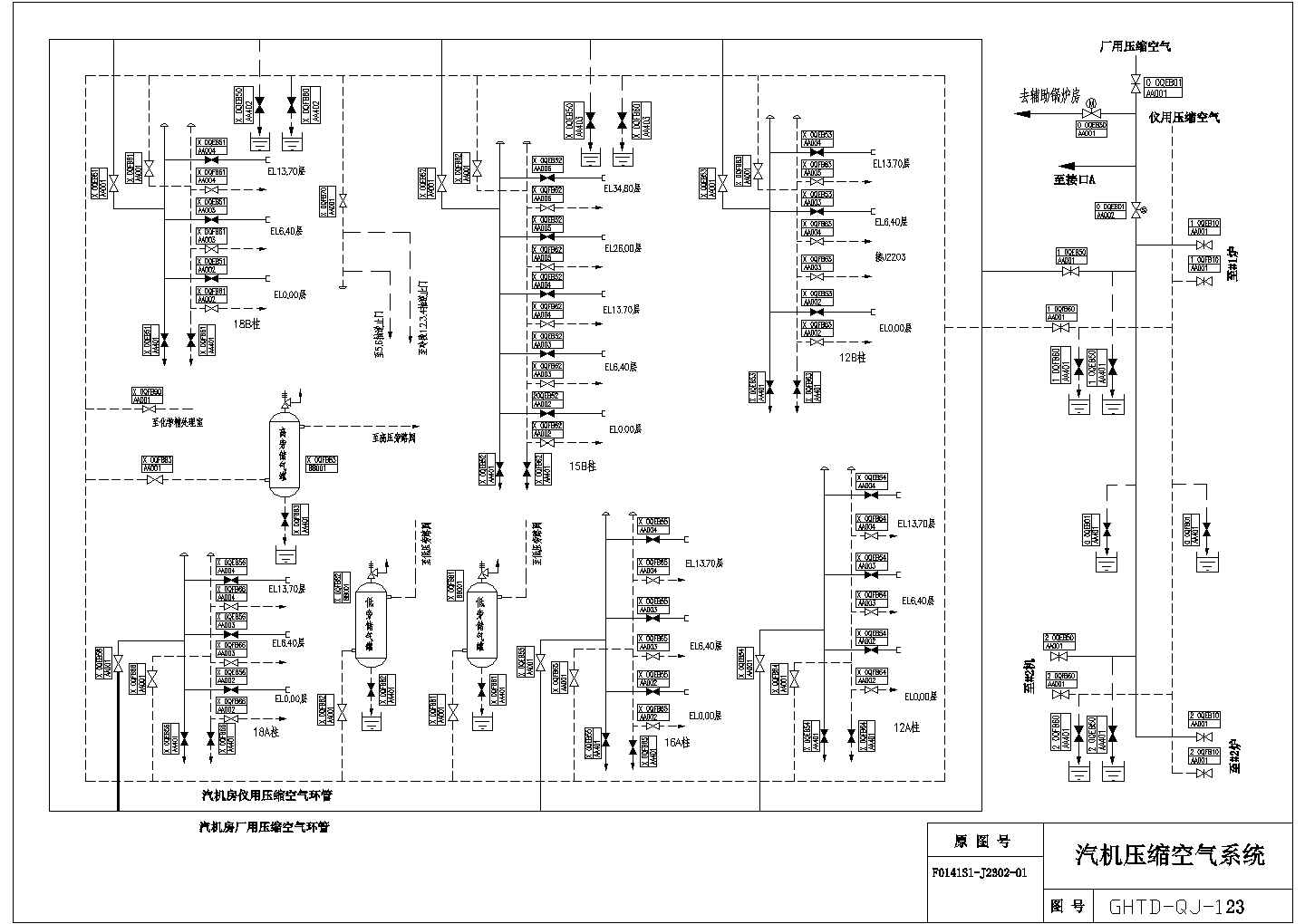 某大型工厂汽机系统设计CAD施工详细图