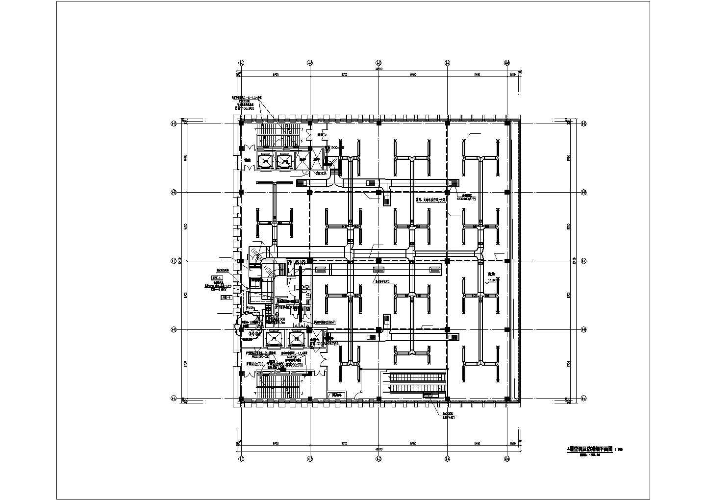 某辽宁四层商场及车库空调防排烟系统设计施工图