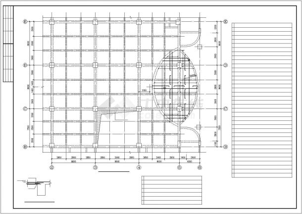 商场楼层局部开洞改造加固结构施工CAD图-图二