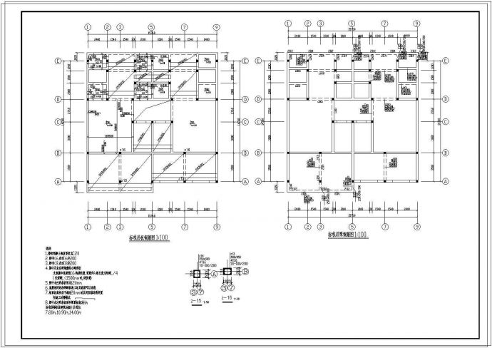 底框结构商住大楼cad设计结构施工图纸_图1