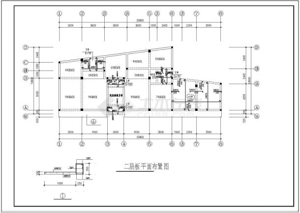 二层商住楼cad结构施工设计图（含设计说明）-图一