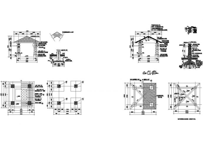 特色景观亭设计施工CAD布置图_图1