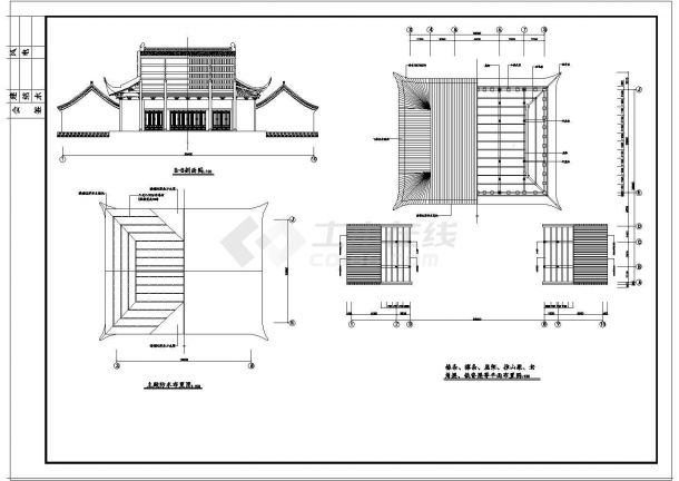 某地区财神殿全套设计CAD施工图-图一