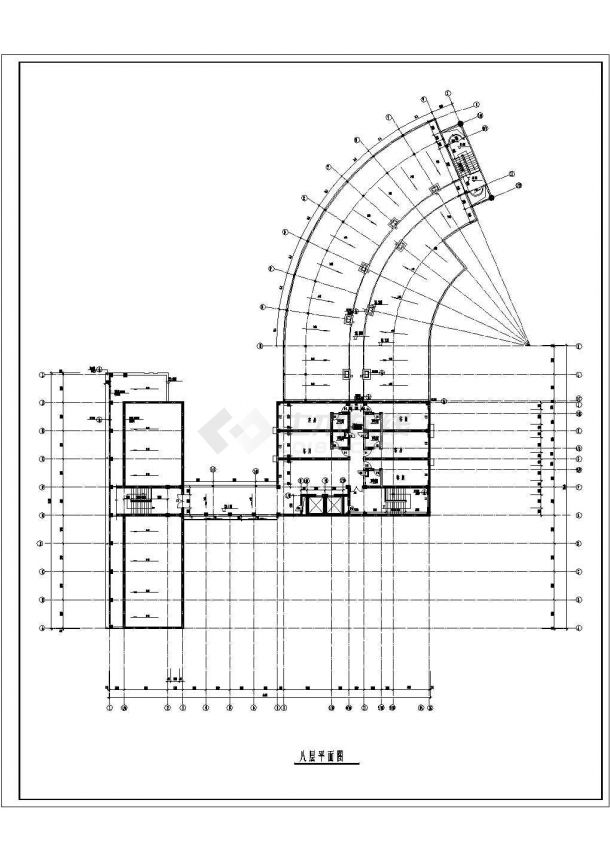 某现代风格多层框架结构星级酒店设计cad详细建筑施工图-图一
