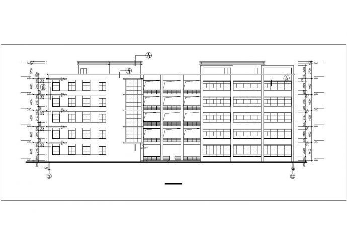 深圳某公司9500平米五层框架结构生产厂房平立剖面设计CAD图纸_图1