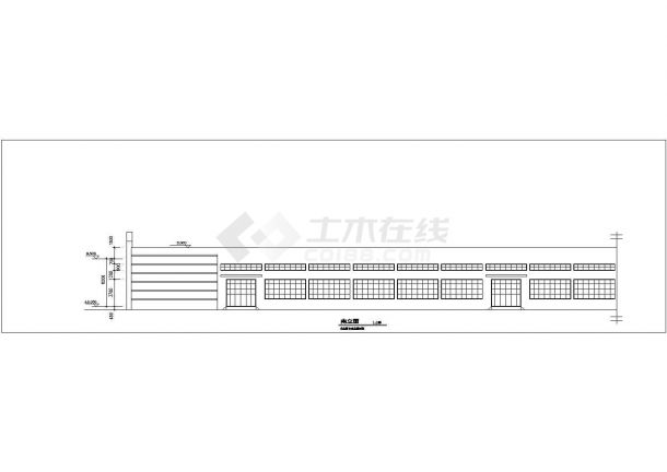 重庆市某工厂8300平米单层轻钢结构生产厂房平立剖面设计CAD图纸-图一
