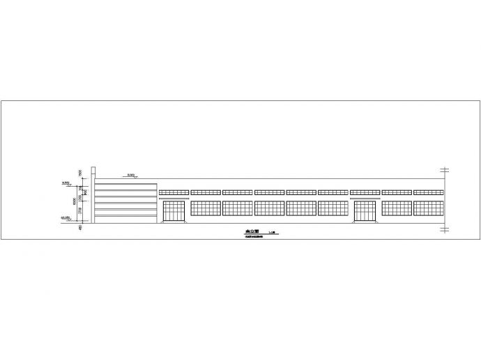 重庆市某工厂8300平米单层轻钢结构生产厂房平立剖面设计CAD图纸_图1