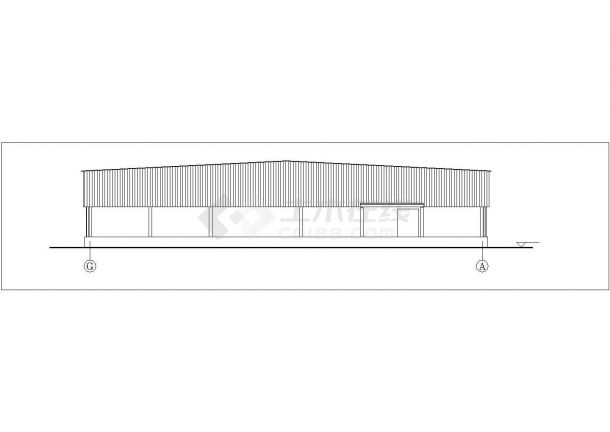 常州某工厂7700平米单层轻钢结构生产车间厂房平立剖面设计CAD图纸-图二