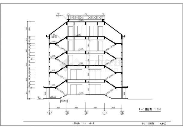 某地区多层高级寓所建筑详细设计施工方案CAD图纸-图二