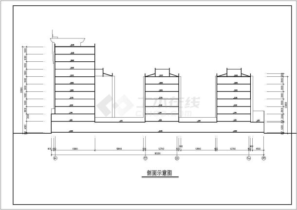 某地区多层商住楼建筑详细设计施工方案CAD图纸-图一