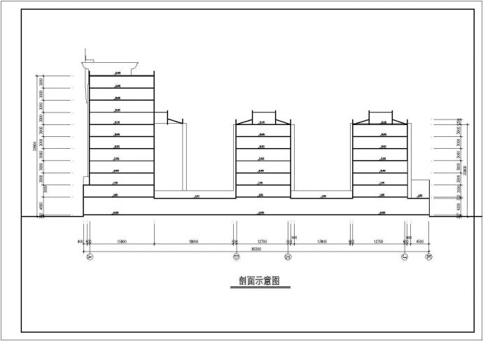 某地区多层商住楼建筑详细设计施工方案CAD图纸_图1