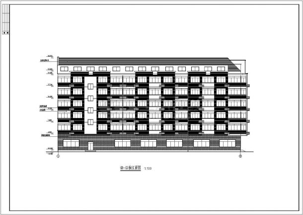 某地区多层宿舍建筑详细设计施工方案CAD图纸-图二