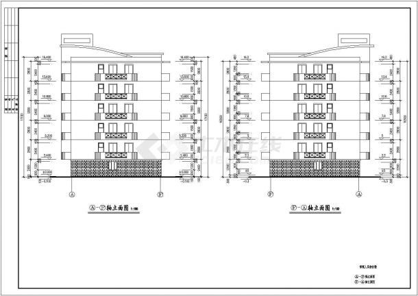 某地区多层居民住宅楼建筑详细设计施工方案CAD图纸-图二