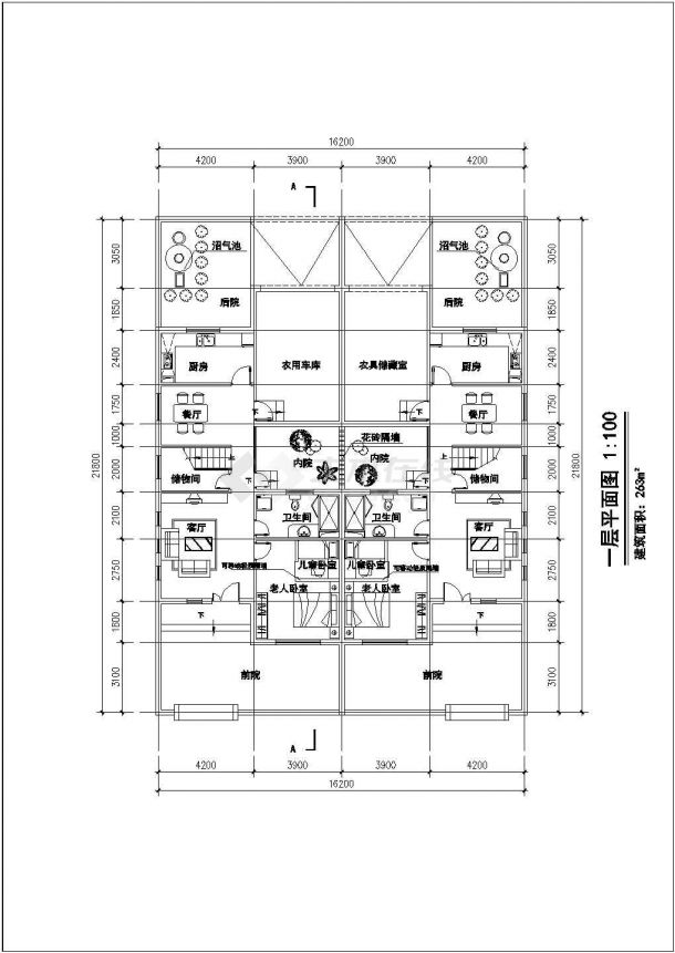 某地区多层民用住宅建筑详细设计施工方案CAD图纸-图二