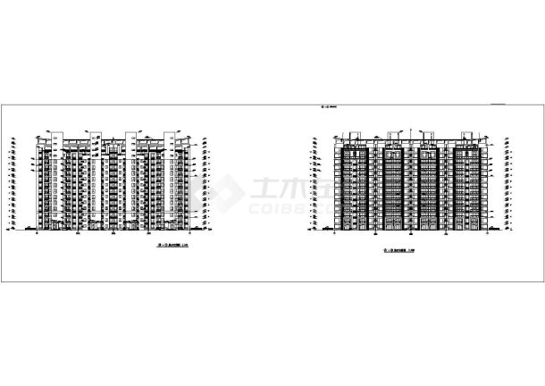某地区高层小区住宅建筑详细设计施工方案CAD图纸-图二