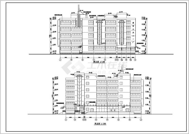 南京市某工厂7900平米五层框架生产厂房全套建筑设计CAD图纸-图二