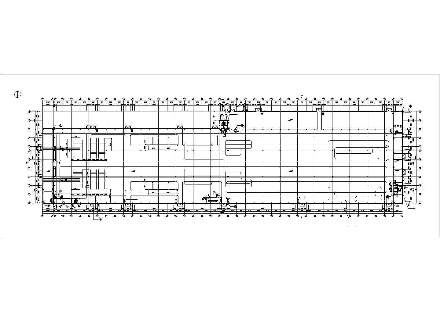 西安某工业区1万平米左右单层钢结构生产厂房建筑设计CAD图纸