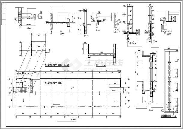 佛山某工厂8700平米左右四层框架结构生产车间全套建筑设计CAD图纸-图二