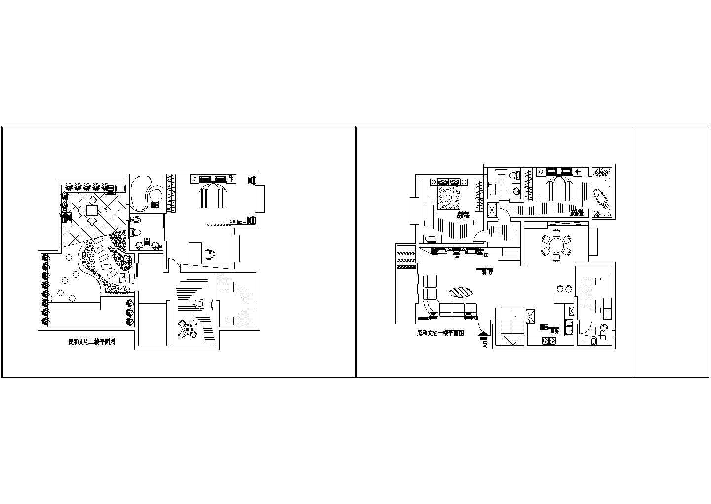 某地民和楼中楼室内装修设计CAD全套图纸