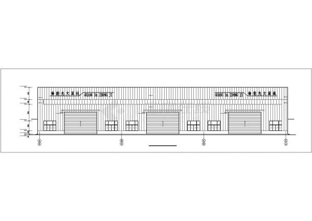 宜兴市某工厂7700平米单层门式钢架结构生产车间建筑设计CAD图纸-图一