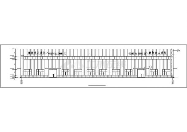 宜兴市某工厂7700平米单层门式钢架结构生产车间建筑设计CAD图纸-图二