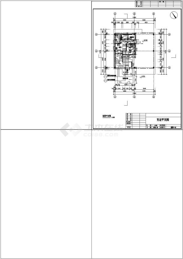 豪华别墅全套建施设计CAD图（效果图2张）-图二