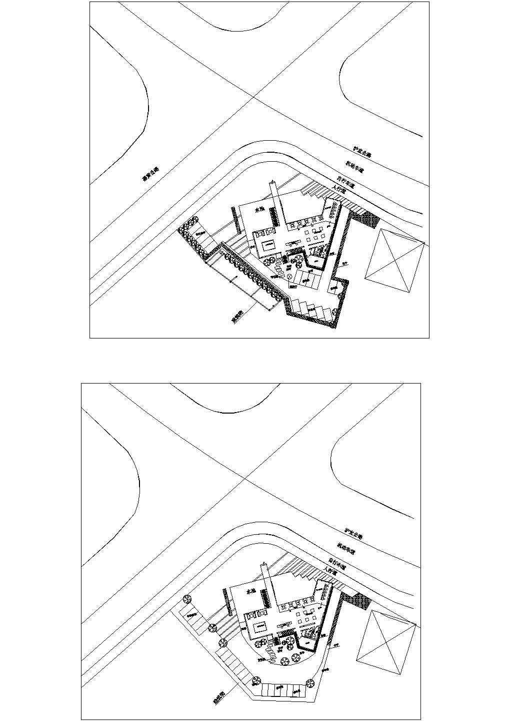 某售楼处景观绿化设计cad施工总平面图（甲级院设计）