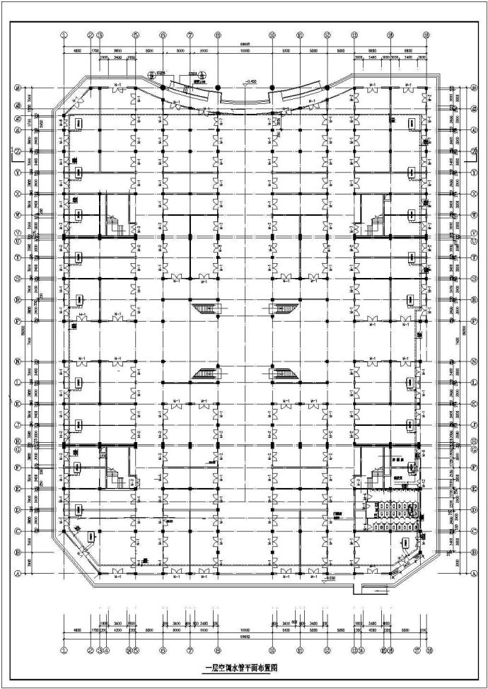 某四层商场中央空调设计CAD图纸，共20张图纸_图1