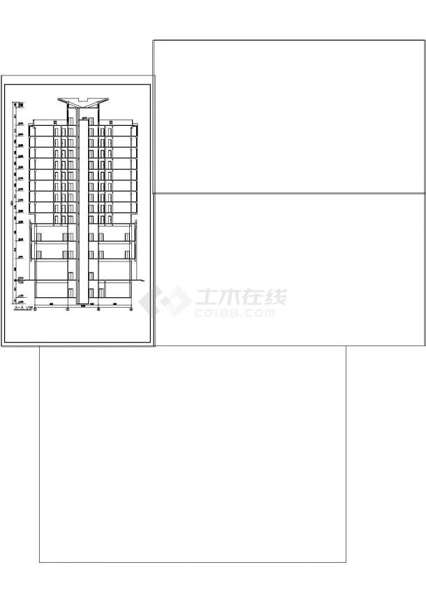 12层综合楼建筑设计cad施工图全套-图二