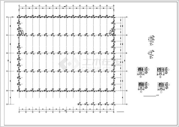 攀枝花市某工厂1.3万平米单层轻钢结构加工厂房建筑设计CAD图纸-图二