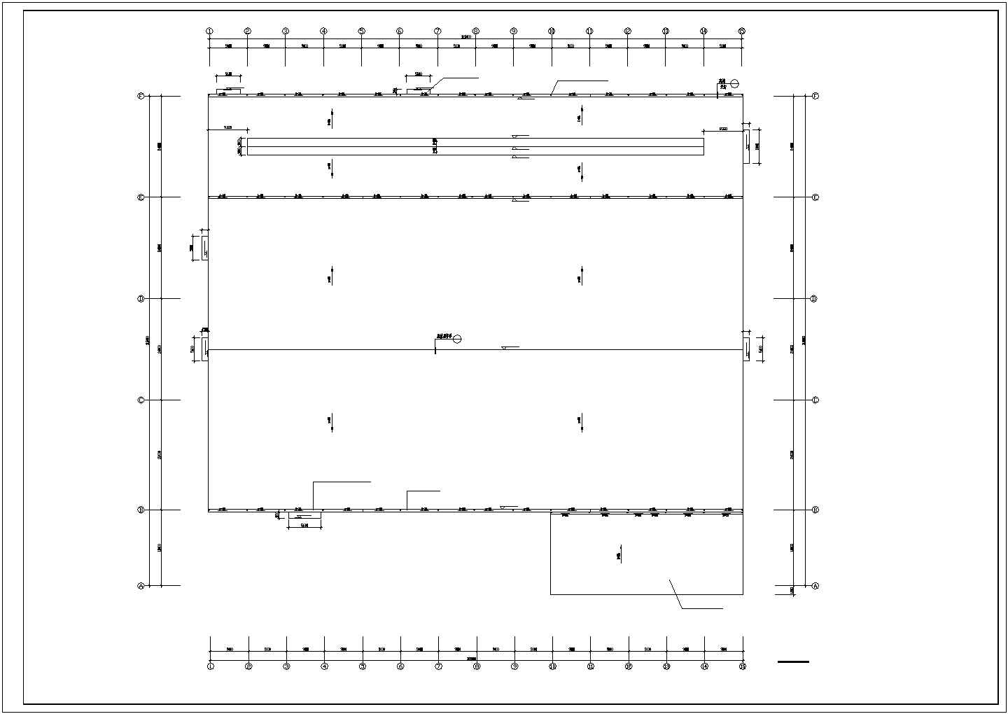 攀枝花市某工厂1.3万平米单层轻钢结构加工厂房建筑设计CAD图纸