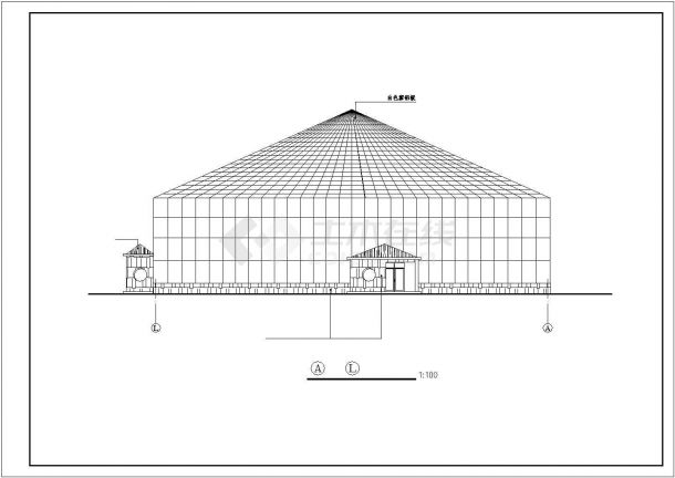 珠海市某养殖场3100平米1层框架结构养殖大棚建筑设计CAD图纸-图二