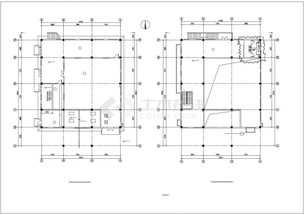 杭州市某陶瓷厂830平米2层框架结构烧纸车间建筑设计CAD图纸-图一