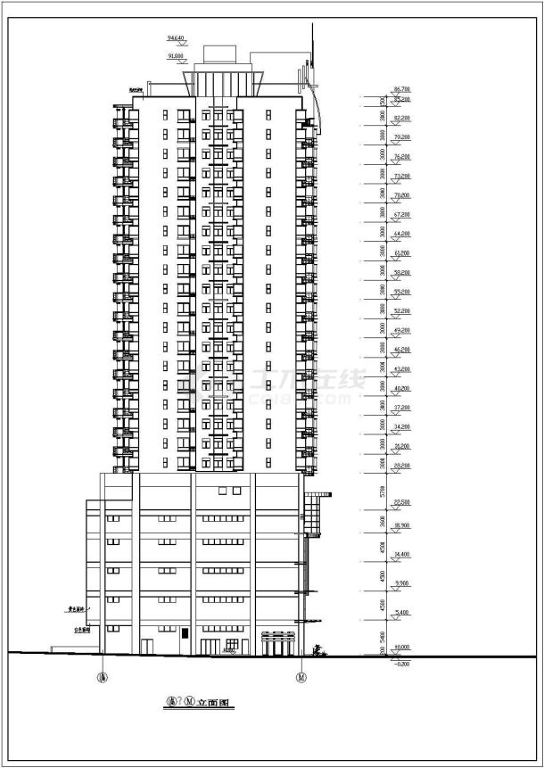 某地区大型高层住宅建筑详细设计施工方案CAD图纸-图一
