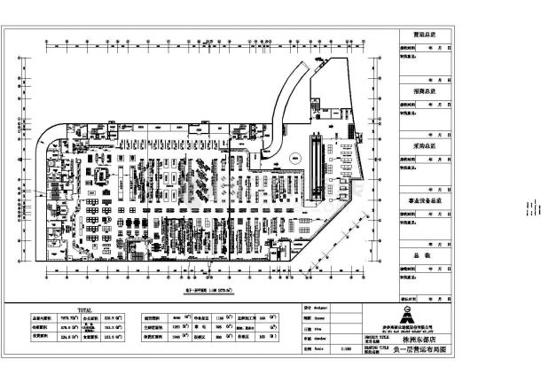 某营业面积7673㎡步步高连锁超市装饰设计cad营运布局图（含经济技术指标）-图一