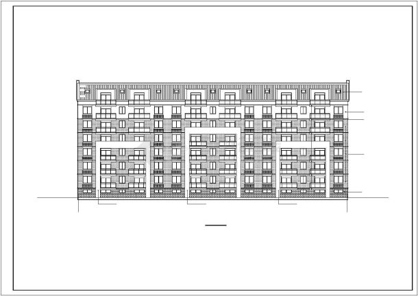 某地区7层框架坡屋顶住宅楼建筑详细设计施工方案CAD图纸-图一