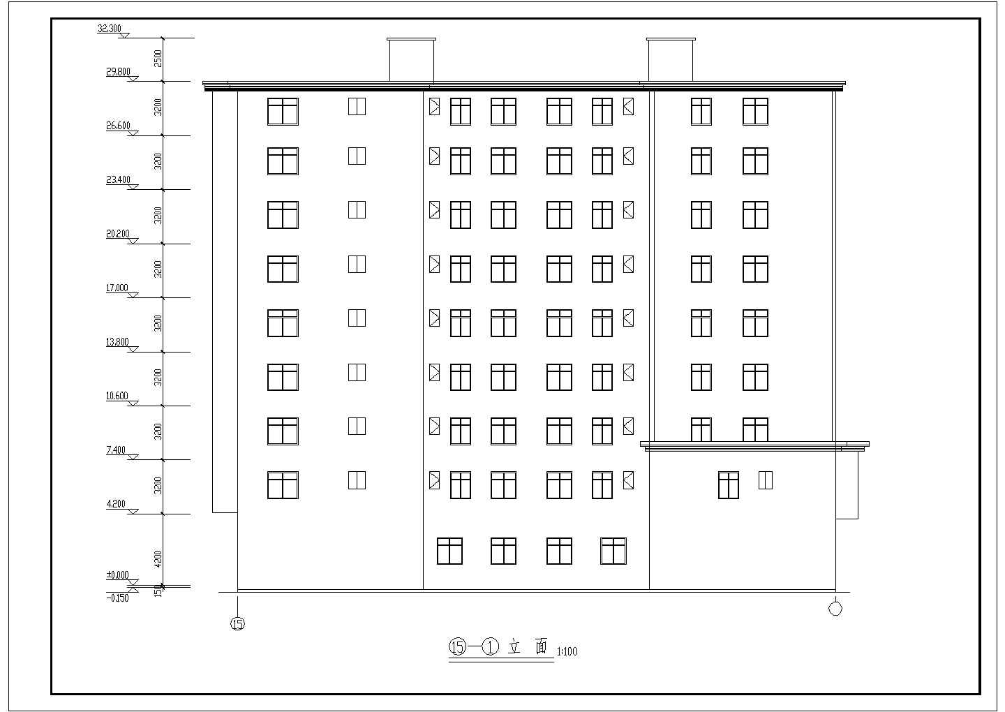 某地区大型安置住宅建筑详细设计施工方案CAD图纸