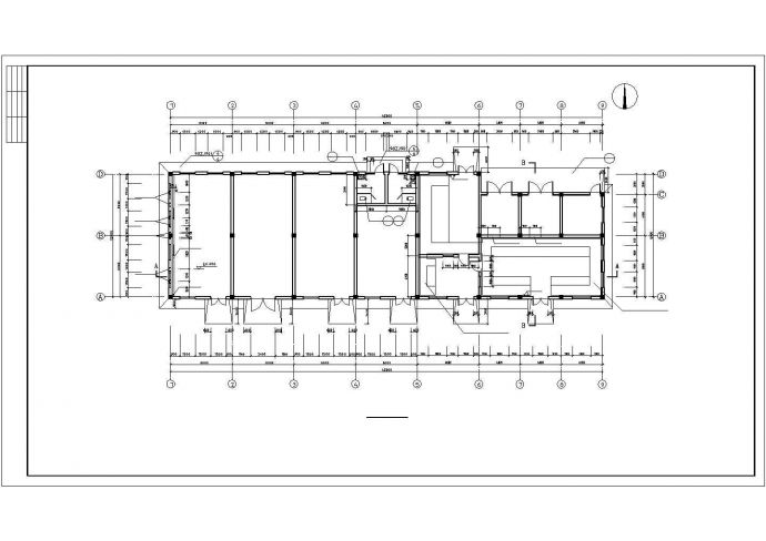 长沙市某汽修厂507平米1层框架结构维修车间建筑设计CAD图纸_图1