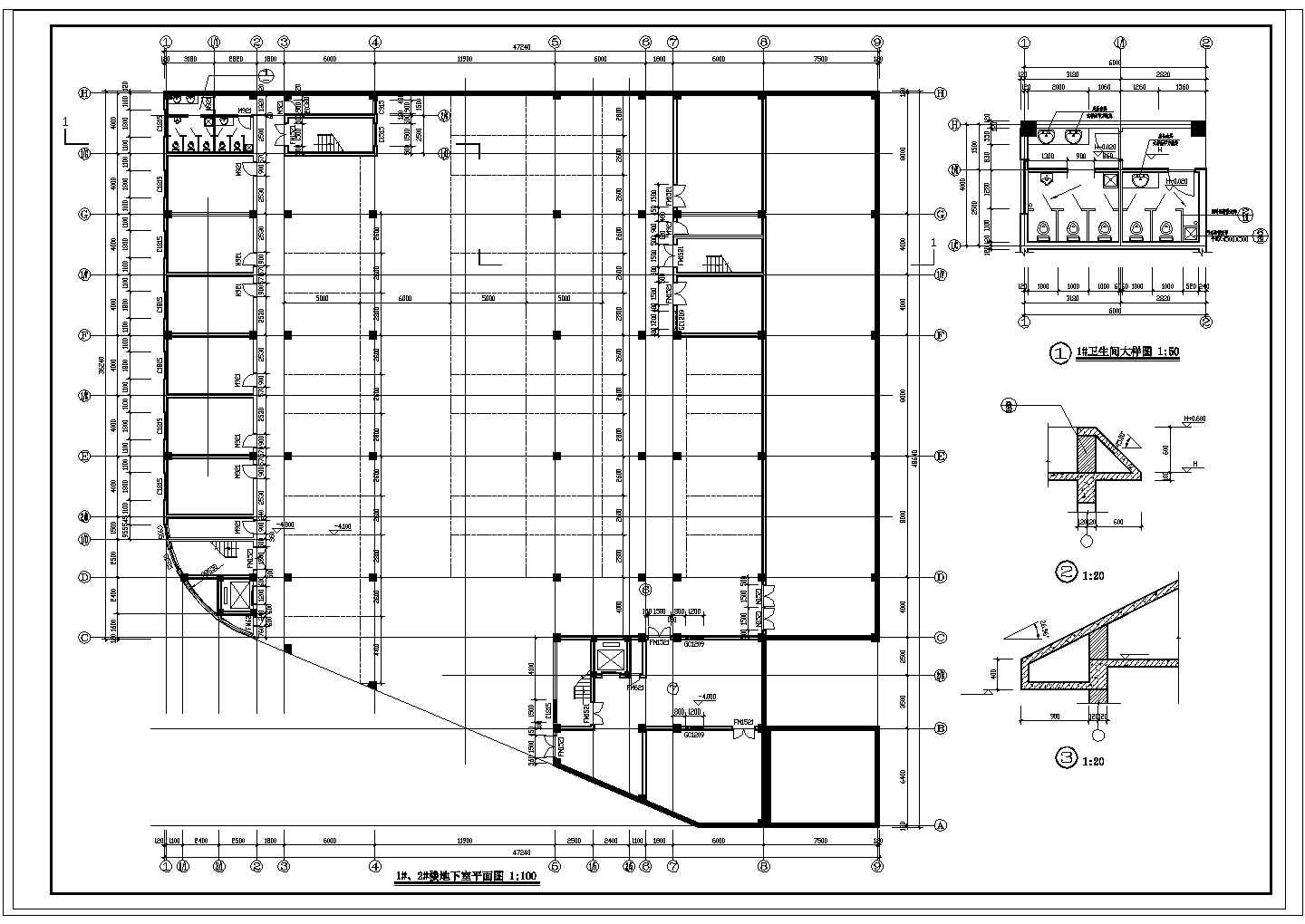 郎东大酒店建筑设计cad施工图