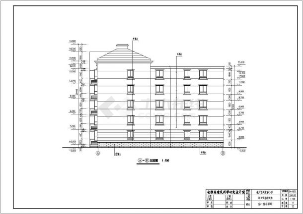 某地区小学职工住宅楼建筑详细设计施工方案CAD图纸-图一