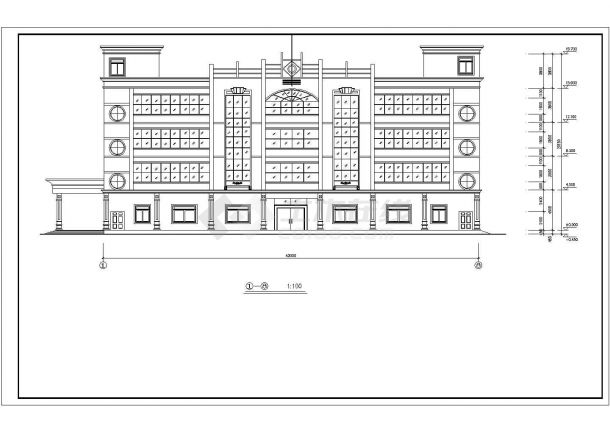 衢州市某工业区5000平米左右4层框混结构加工厂房建筑设计CAD图纸-图一