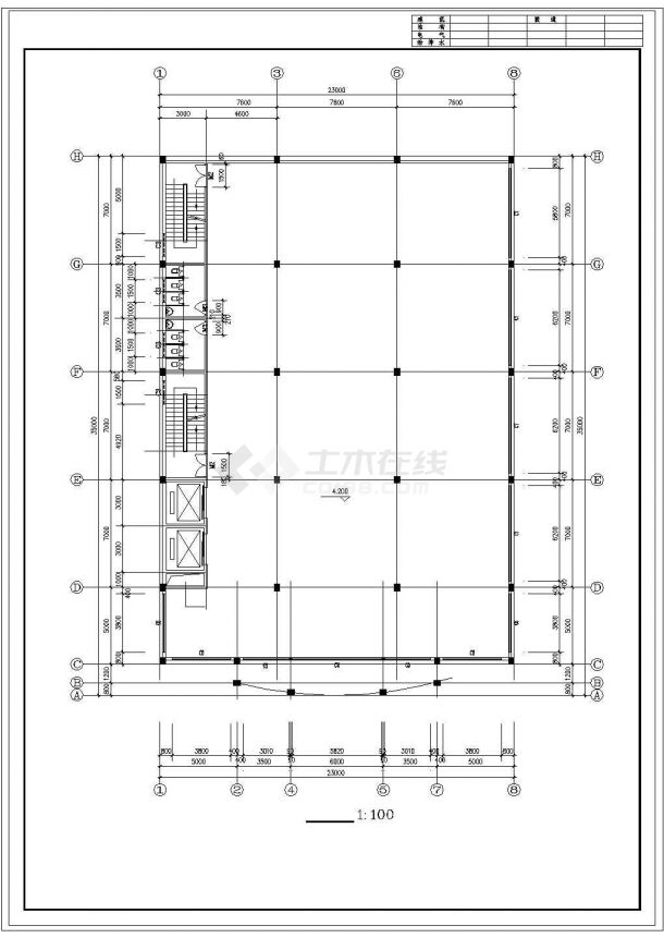 综合楼全套建筑施工cad图纸-图一