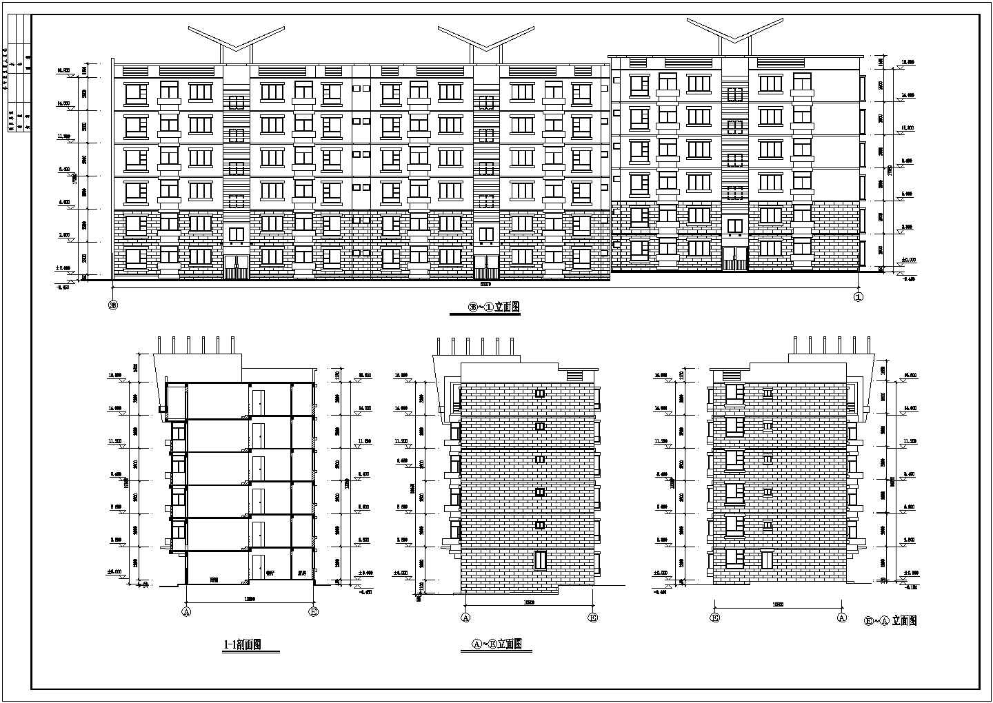 某地区底层商铺住宅楼建筑详细设计施工方案CAD图纸