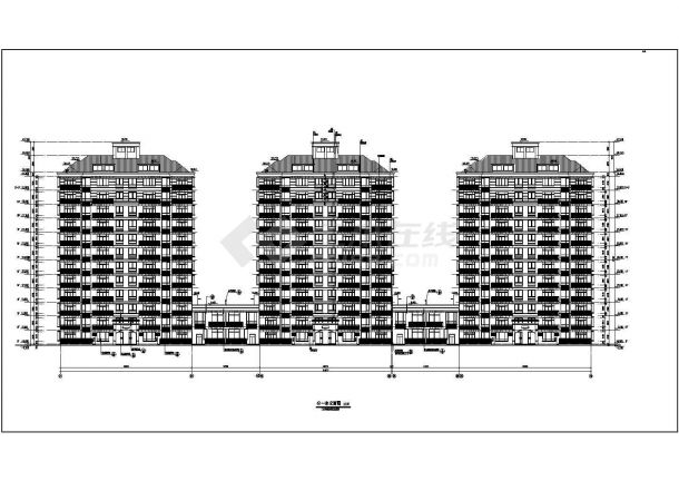 某地区地豪园住宅建筑详细设计施工方案CAD图纸-图二